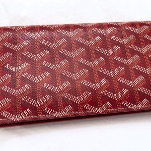 Brand New GOYARD Richelieu APM205 Long Wallet Coated Canvas Red